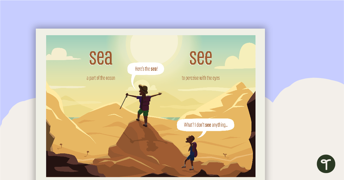 Sea and See Homophones Poster teaching resource