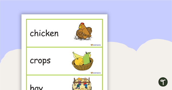 28 On the Farm Vocabulary Words teaching resource