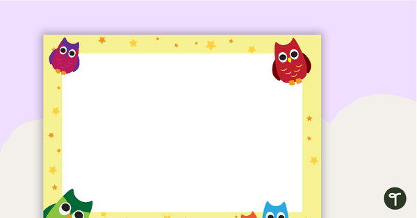 Owl Page Border - Landscape teaching resource