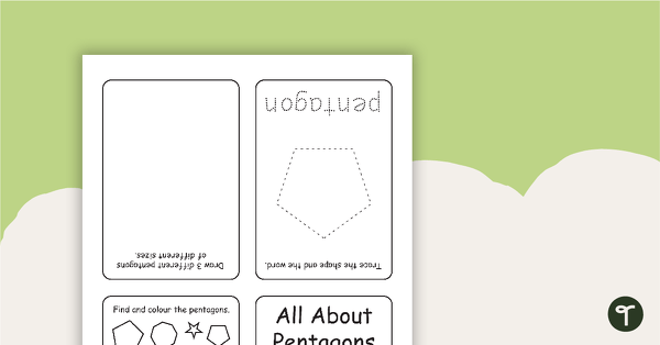 All About Pentagons Mini Booklet teaching resource