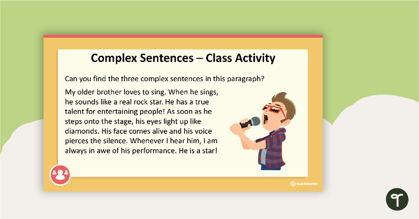 Simple, Compound, and Complex Sentences PowerPoint teaching resource