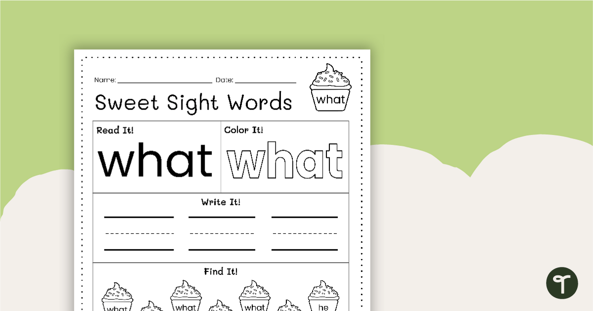 Sweet Sight Words Worksheet - What teaching resource