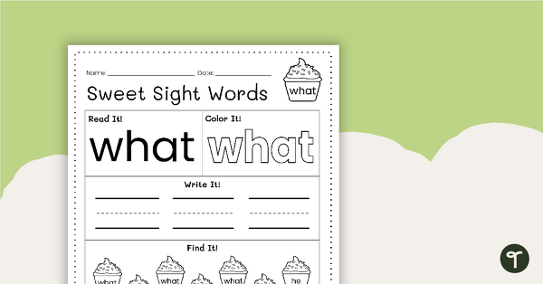 Sweet Sight Words Worksheet - What teaching resource