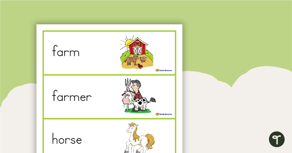 On the Farm Word Wall Cards teaching resource