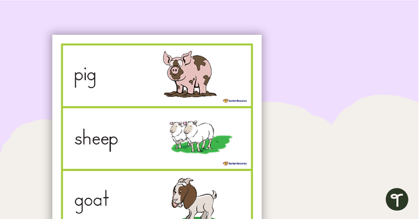 On the Farm Word Wall Cards teaching resource