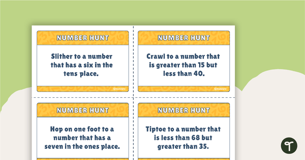 Number Hunt Description Cards teaching resource