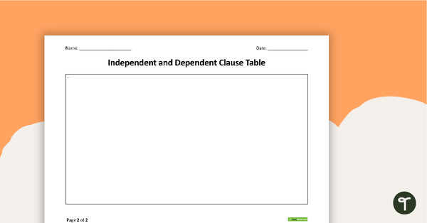 Independent and Dependent Clauses Worksheet Pack teaching resource