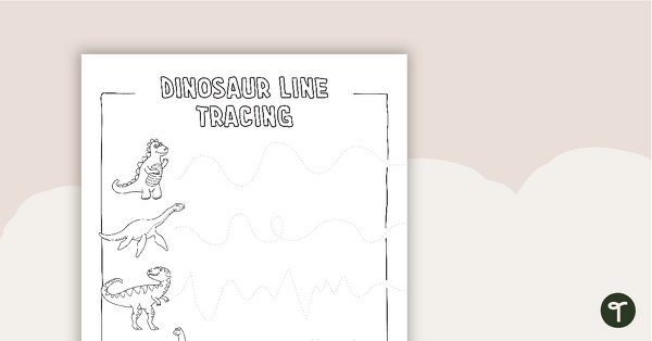 Image of Fine Motor Skills - Dinosaur Tracing Lines Worksheet