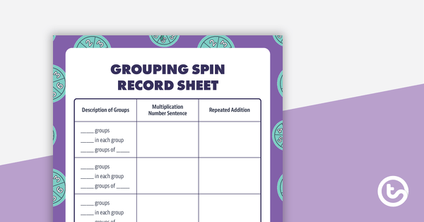 Grouping Spin teaching resource