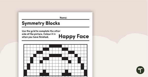 Symmetry Blocks Grid Activity - Happy Face teaching resource
