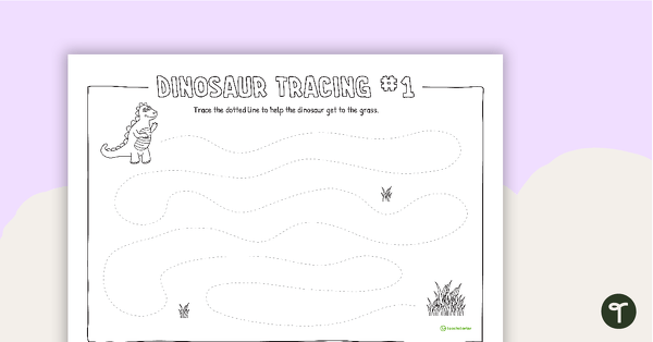 Image of 5 x Fine Motor Skills - Dinosaur Tracing Pages