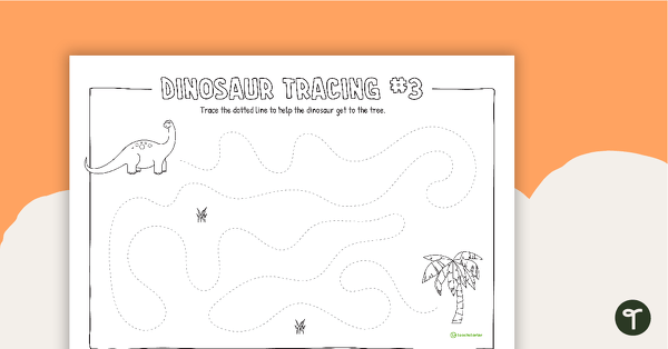5 x Fine Motor Skills - Dinosaur Tracing Pages teaching resource