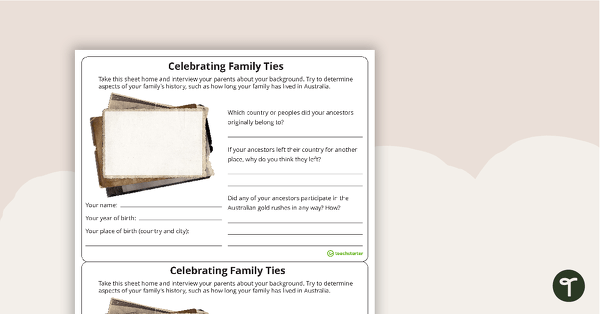 Preview image for Celebrating Family Ties - Template - teaching resource