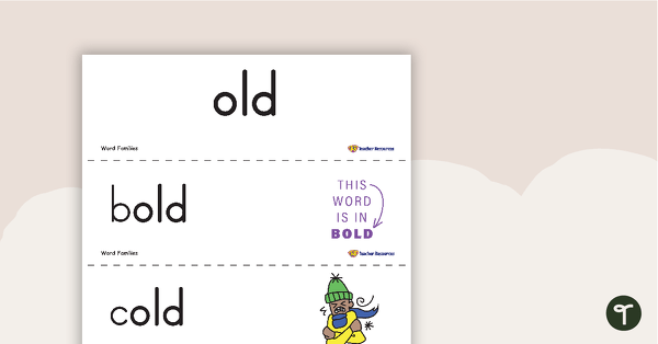 Word Families Cards – Short Vowel O teaching resource