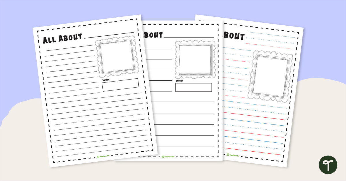 "All About ..." - Informational Writing Template teaching resource