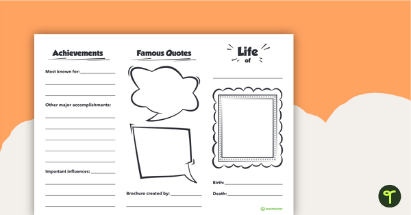 Go to Biography Brochure Template teaching resource