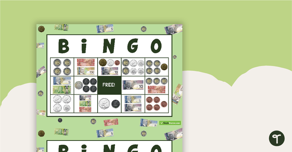 Money Bingo (Canadian Currency) teaching resource