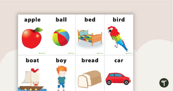 Nouns, Verbs and Adjectives Flashcards teaching resource