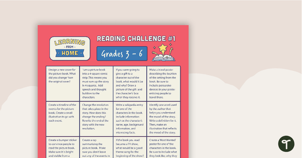 Home Reading Challenge #1 – Grades 3-6 teaching resource