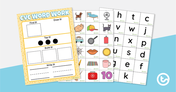Preview image for CVC Word Work Mat - teaching resource