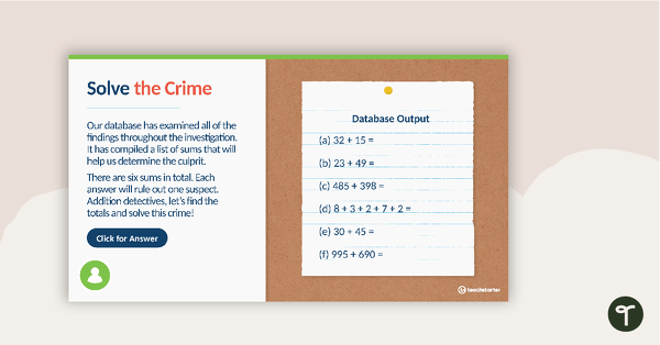 Addition Detectives PowerPoint teaching resource