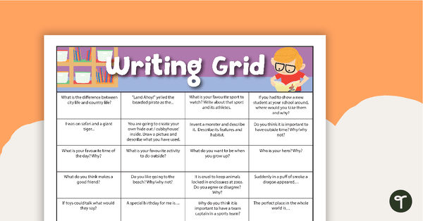 Go to Assorted Writing Prompts Grid teaching resource