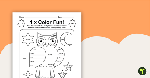 Go to Color by Number - Multiplication Facts of 1 teaching resource