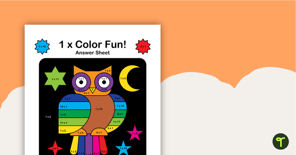 Color by Number - Multiplication Facts of 1 teaching resource