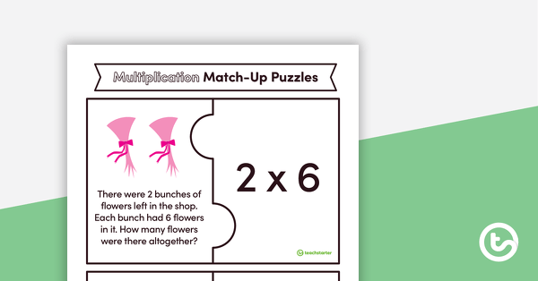 Multiplication Match-Up Puzzles teaching resource