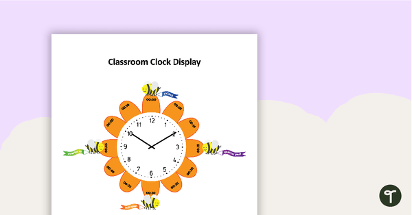 Classroom Clock Flower Display teaching resource