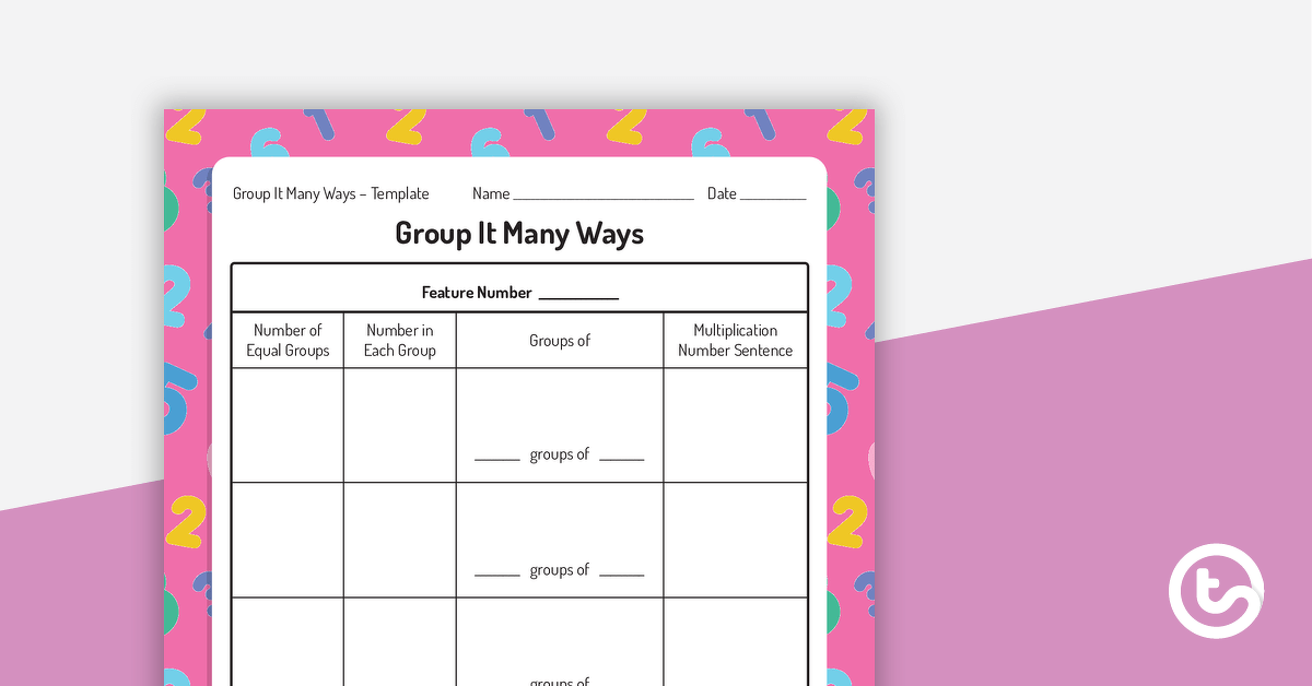Group It Many Ways Template teaching resource