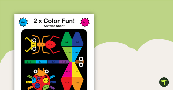 Color by Number - Multiplication Facts of 2 teaching resource