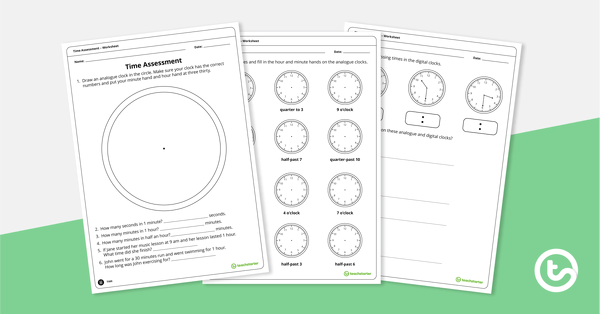 Go to Time Assessment – Year 1 and Year 2 teaching resource
