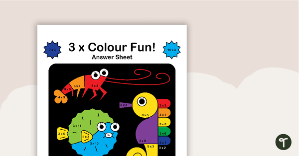 Colour by Number - 3 x Multiplication Facts teaching resource