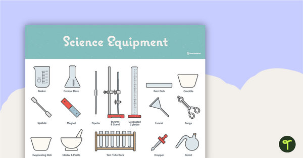 science equipment labeled