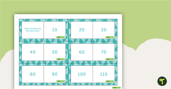 Preview image for Skip Counting by 10s Dominoes - teaching resource