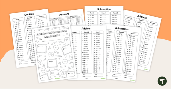 预览图像for Addition and Subtraction Minute Maths Booklet - teaching resource