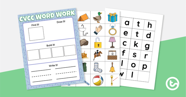 Preview image for CVCC Word Work Mat - teaching resource