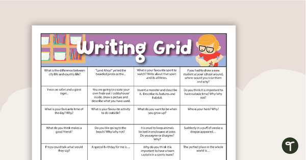 Go to Assorted Writing Prompts Grid teaching resource