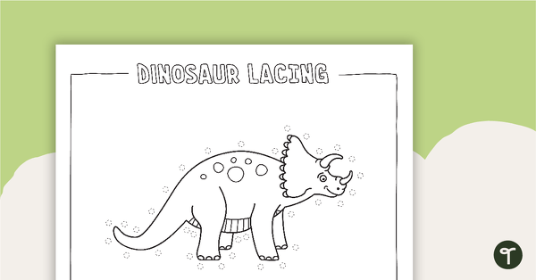 Dinosaur Lacing Cards teaching resource
