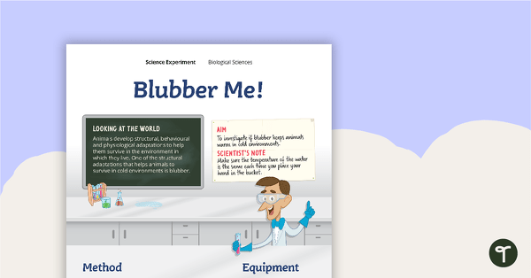 Science Experiment - Blubber Me! teaching resource