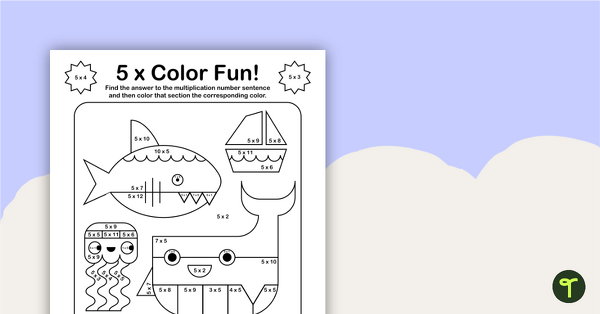 Preview image for Color by Number - Multiplication Facts of 5 - teaching resource