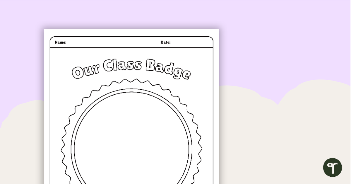 Our Class Badge Worksheet teaching resource