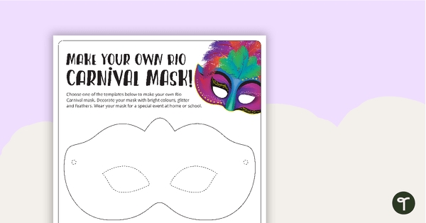 Go to Rio Carnival Mask - Template teaching resource