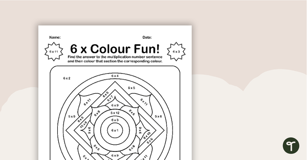 Go to Colour by Number - 6 x Multiplication Facts teaching resource