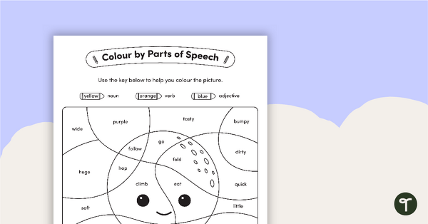 Preview image for Colour by Parts of Speech - Nouns, Verbs & Adjectives - Octopus - teaching resource
