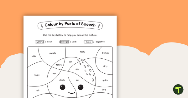 预览图像for Colour by Parts of Speech - Nouns, Verbs & Adjectives - Octopus - teaching resource