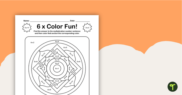 Go to Color by Number - Multiplication Facts of 6 teaching resource