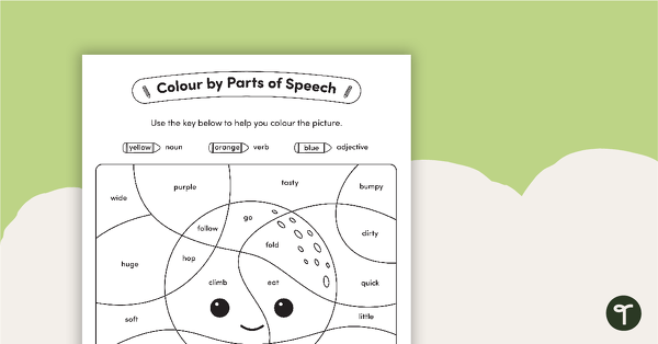 预览图像颜色的词类——名词、动词和形容词——章鱼——教学资源