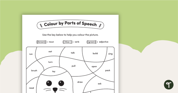 Go to Colour by Parts of Speech - Nouns, Verbs & Adjectives - Seal teaching resource